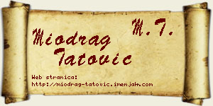 Miodrag Tatović vizit kartica